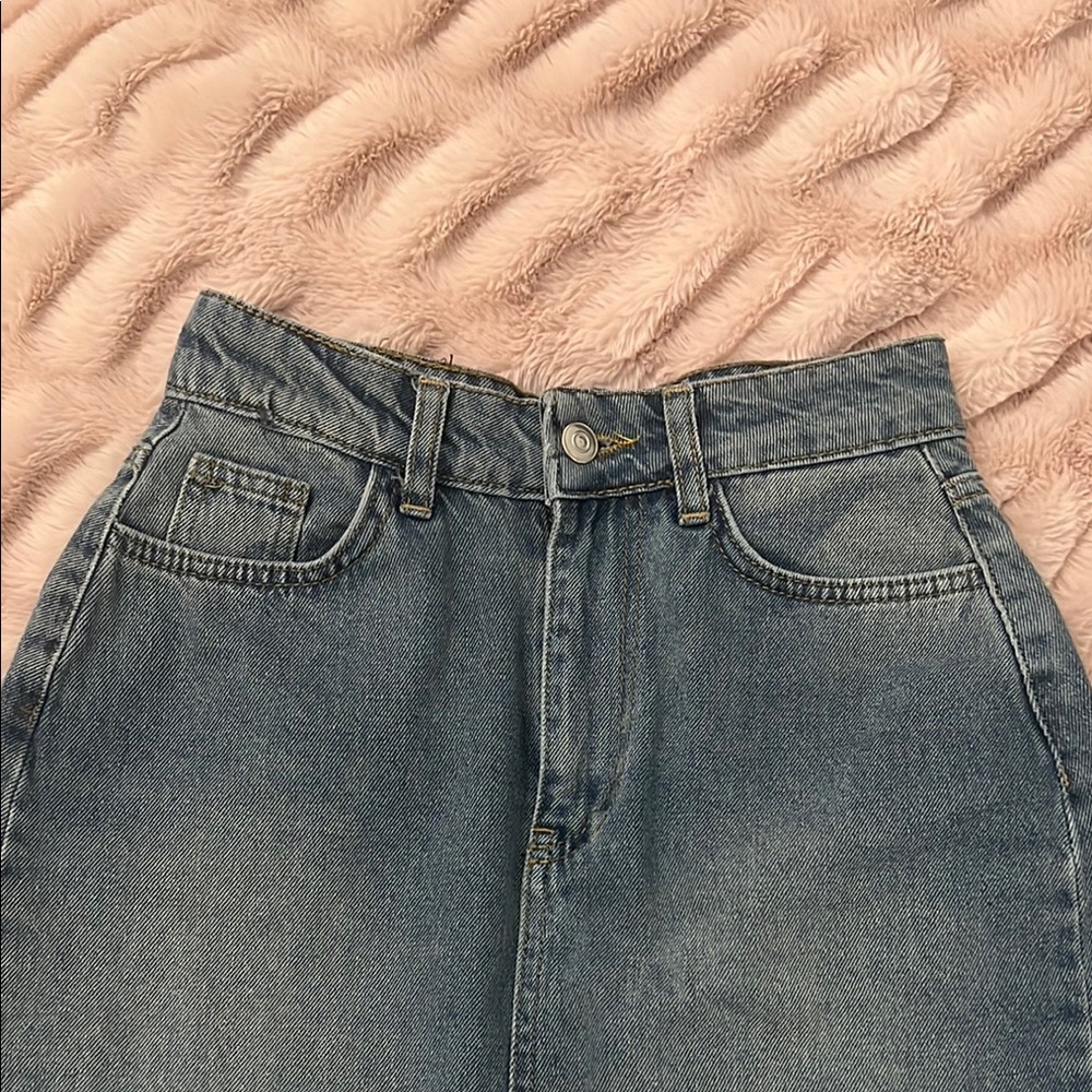 Private Label Blue Asymmetrical Midi Skirt Casual - Picture 4 of 11